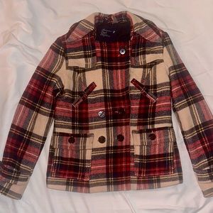 Vintage wool plaid Peacoat